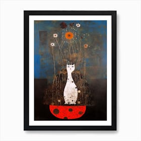 Queen With A Cat 4 Surreal Joan Miro Style  Art Print