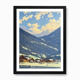 Gstaad, Switzerland Ski Resort Vintage Landscape 1 Skiing Poster Art Print