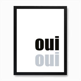 Black & White ‘Oui Oui’ Bathroom Art Print