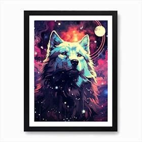 Wolf In Space Art Print