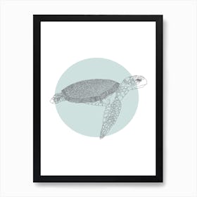 Marine Circle & Turtle Art Print