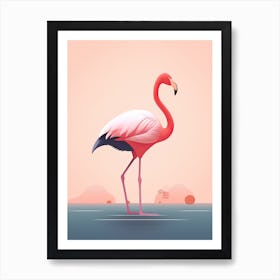 Minimal Flamingo Elegance Art Print