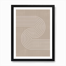 Simple Neutral Color Scandinavian Line Contemporary Graphic Design Art Print