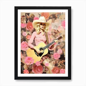 Cowgirl Collage Pink 1 Art Print