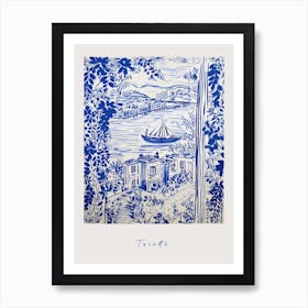 Trieste Italy Blue Drawing Poster Art Print