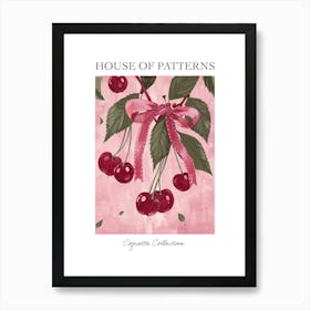 Cute Cherries Pattern Poster Art Print