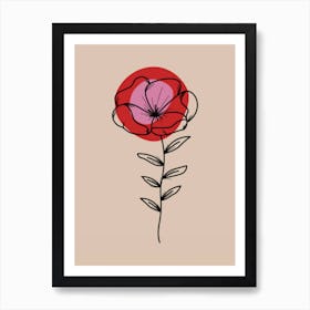 Flower Drawing Art Print