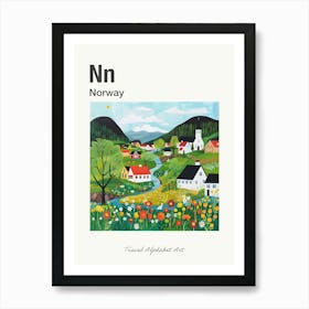 Kids Travel Alphabet  Norway 4 Art Print