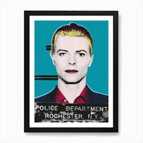 David Bowie Pop Art Mugshot Art Print