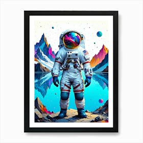 Astronaut Colorful Painting Poster Canvas Wall Room Decor Affiche