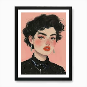 Black Girl With Red Lipstick Art Print