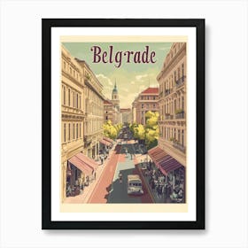 Aihrgdesign A Classic 1960s Travel Poster For Belgrade 3 Art Print