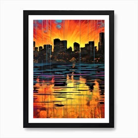 Urban Skyline - Sunset Cityscape Art Print