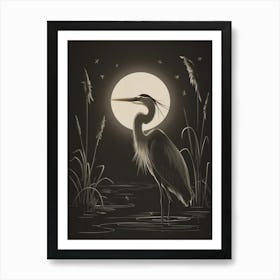 Great Blue Heron Canvas Print Art Print