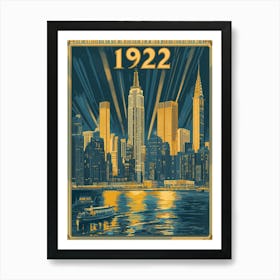 Aihrgdesign A Vintage Travel Poster Of The 1922 New York City 4183b0b0 Cf69 4469 8ca5 539965d7bbec 0 Art Print