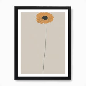 Marigold Wildflower Simplicity Art Print