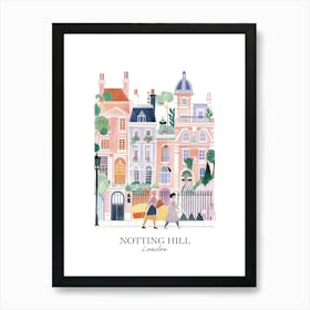 Notting Hill London Gouache Travel Illustration Art Print