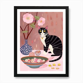 Cat And Candy 3 Art Print