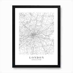 London England Street Map Minimal Art Print