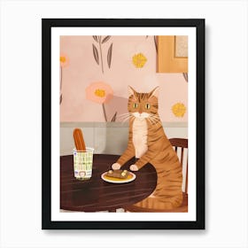 Cat And Churros 3 Art Print