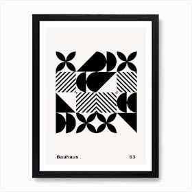 Geometric Bauhaus Poster B&W 53 Art Print