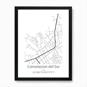 Consolacion Del Sur,Cuba Minimalist Map Art Print