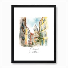 Portugal Lisbon Storybook 3 Travel Poster Watercolour Art Print