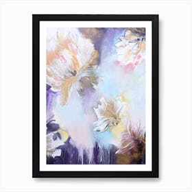 Purple And Golden Flowers 2 Painting Art Print