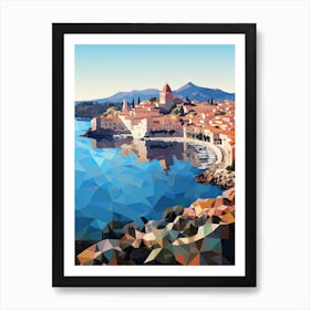 Collioure, France, Geometric Illustration 3 Art Print