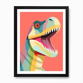 Colourful Dinosaur Carcharodontosaurus 4 Art Print