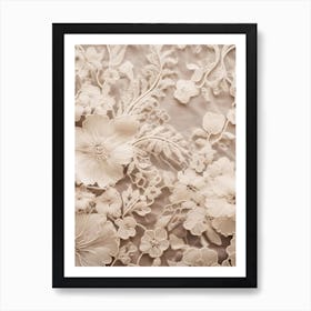 Lace And Flowers 3 Art Print