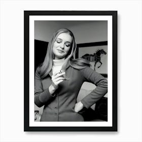 Valeria Ciangottini Is Posing With A Funny Expression With A Cigarette In Her Fingers Art Print