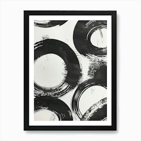 Black And White Circles 10 Art Print