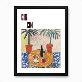 Cin Cin Poster Wine With Friends Matisse Style 3 Art Print