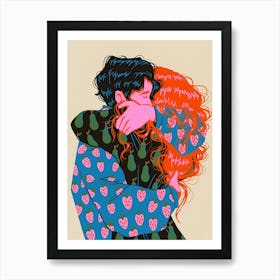 Couple Hugging Art Print