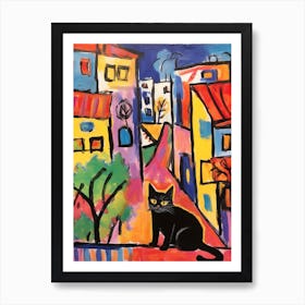 Painting Of A Cat In Istanbul Turkey 3 Art Print