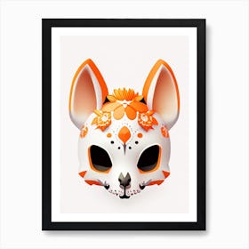 Animal Skull Orange Kawaii Art Print