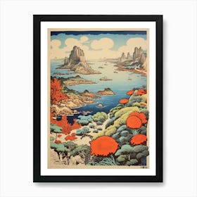 Aogashima Island, Japan Vintage Travel Art 3 Art Print