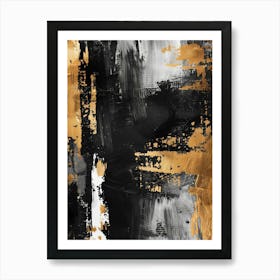 Abstract Black And Gold Painting 2 Art Print