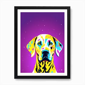 Dalmatian colorful dog illustration, dog portrait, animal illustration, digital art, pet art, dog artwork, dog drawing, dog painting, dog wallpaper, dog background, dog lover gift, dog décor, dog poster, dog print, pet, dog, vector art, dog art Art Print