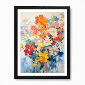 Abstract Flower Painting Lantana 2 Art Print