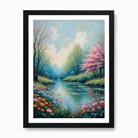 River In Bloom Art Print