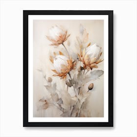 Boho Dried Flowers Protea 2 Art Print