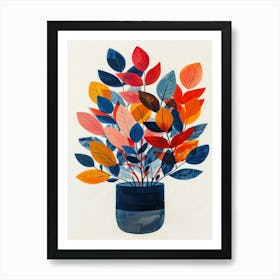 Leaves In A Vase Art Print
