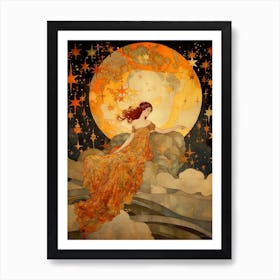 Vintage Celestial Art Woman 3 Art Print