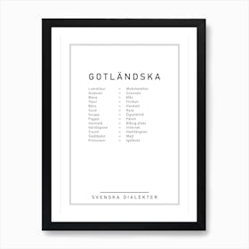 Gotländska Swedish Poster  Sweden Art Print