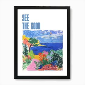 See The Good Poster Seaside Doodle Matisse Style 12 Art Print