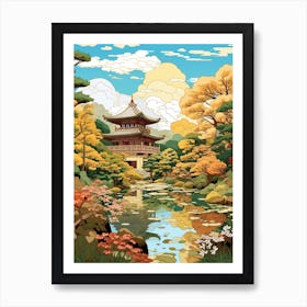 Ryoan Ji Japan  Illustration Ration 2  Art Print