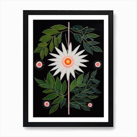 Edelweiss 5 Hilma Af Klint Inspired Flower Illustration Poster