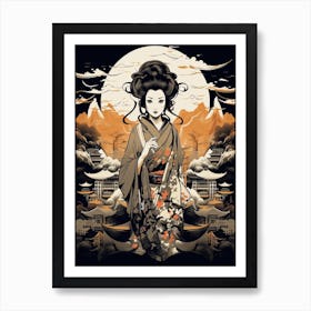 Geisha Scene 1 Art Print